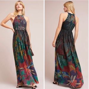 Anthropologie Geisha Designs Kalinka Floral Halter Maxi Dress